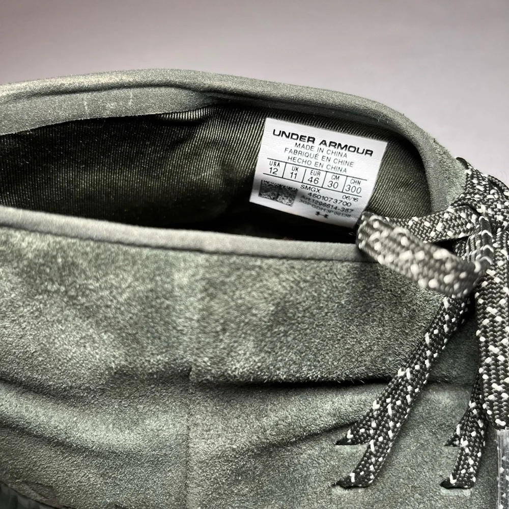Underarmour Unique Veloce Chukka Mid Suede Olive Green Causal Shoes Mens 12